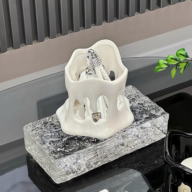 Ceramic Makeup Brush Bucket Pen Holder Storage Case Bedroom Desktop Key Storage Box Storage Jar Ceramic Handicrafts Ornaments