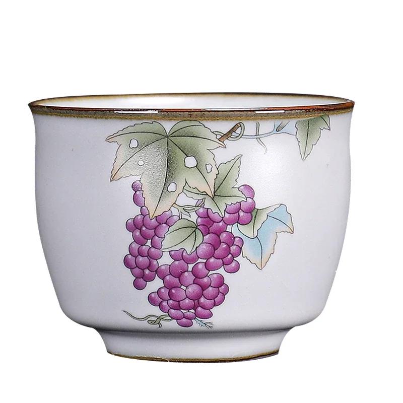 Boutique Ceramic Teacup Meditation Cup Hand Painted Landscape Travel Tea Bowl Handmade Tea Set Accessories Pu'er Master Cup