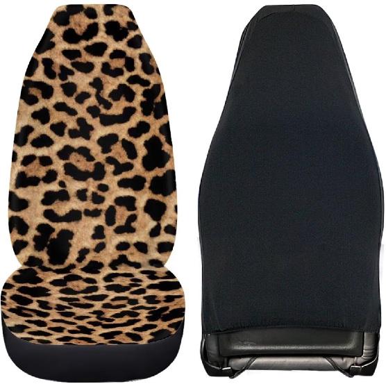 Cheetah Print Car Seat Covers for Front Seats,Leopard Print Two Seat Covers for Cars Neoprene Front Seat Cover Set Interior Covers for Auto Truck Van