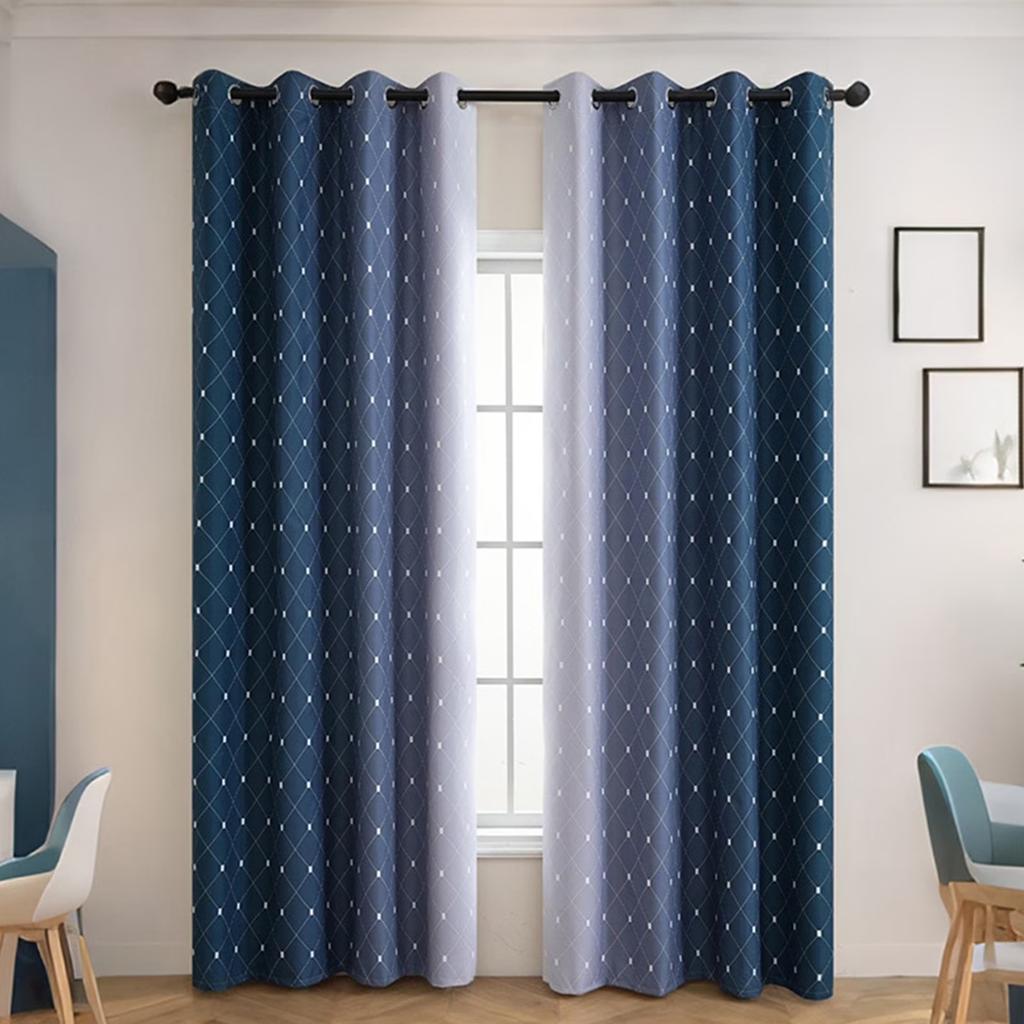 63-inch Curtain Set (2 Panels) - Thermal And Soundproof Curtains For Bedrooms And Living Rooms, Gradient Color, With Rod Pocket