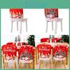 Festive Red Holiday Chair Covers With Snowflake Print For Christmas Home Decor