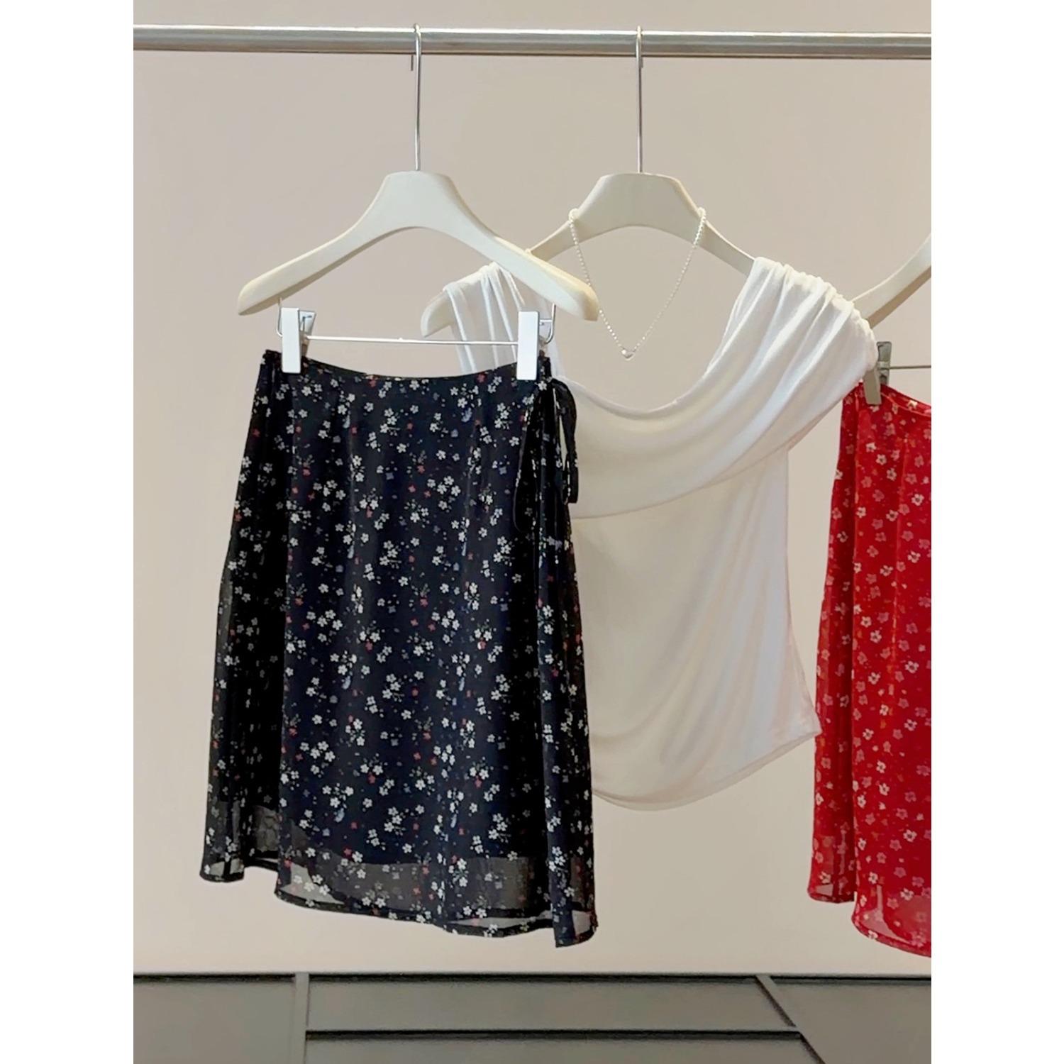 Women s High Waist A Line Midi Skirt Loose Fit Casual Floral Print Summer Skirt S