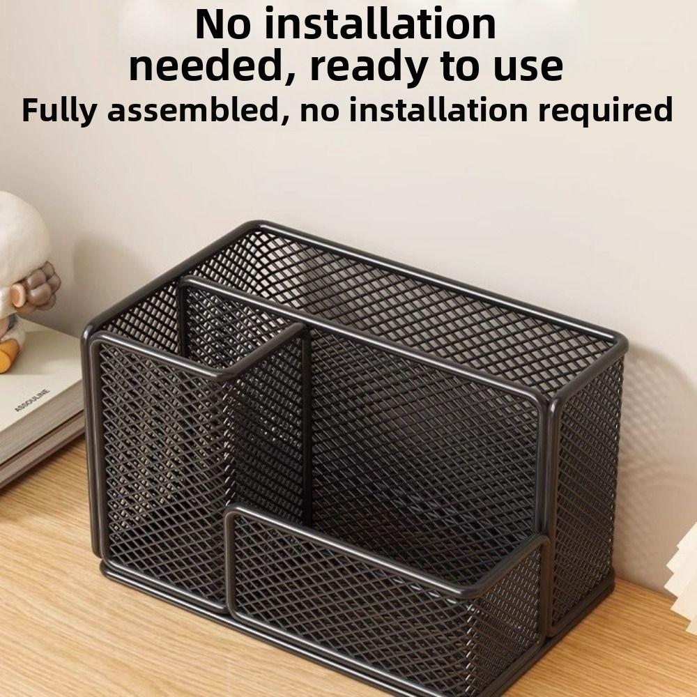 Metal Mesh Desktop Pen Holder Carbon Steel Stationery Storage Rack Mesh Desk Organizer  School Use