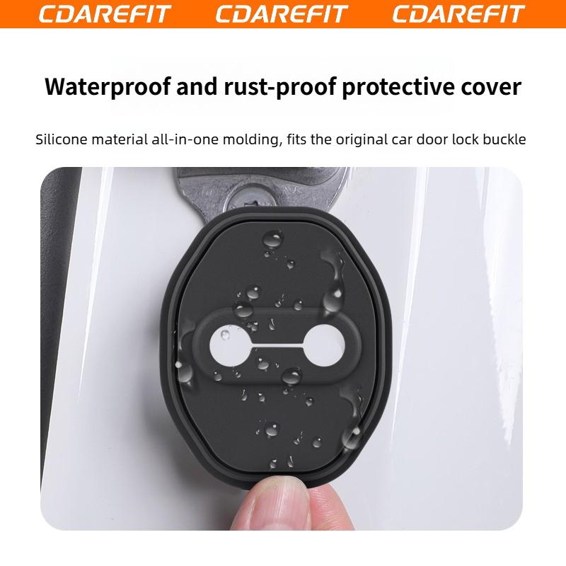 For Chery iCAR V27 Silicone Door Lock Protective Cover, Door Limiter, Shock Pad, Car Waterproof Modification Upgrade Accessories