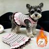 Dog clothes Autumn and winter rainbow striped dress Bigbear cat teddy Pomeranian small dog velvet pet vest