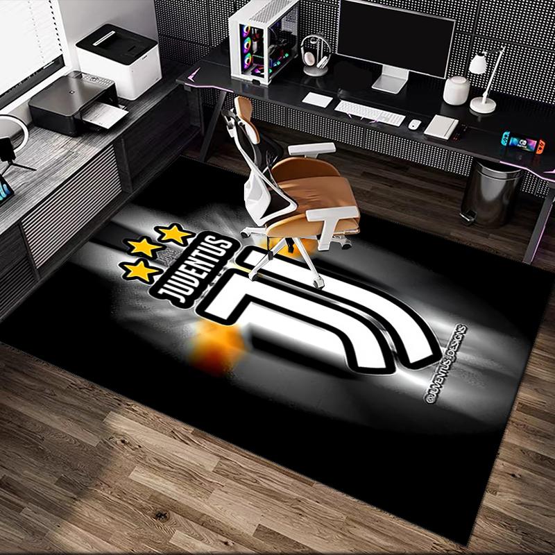 1pc General-purpose Rug, Juventus Football Club Printed Area Rug, Comfortable Office Chair Carpet, Home Entrance Floor Mat