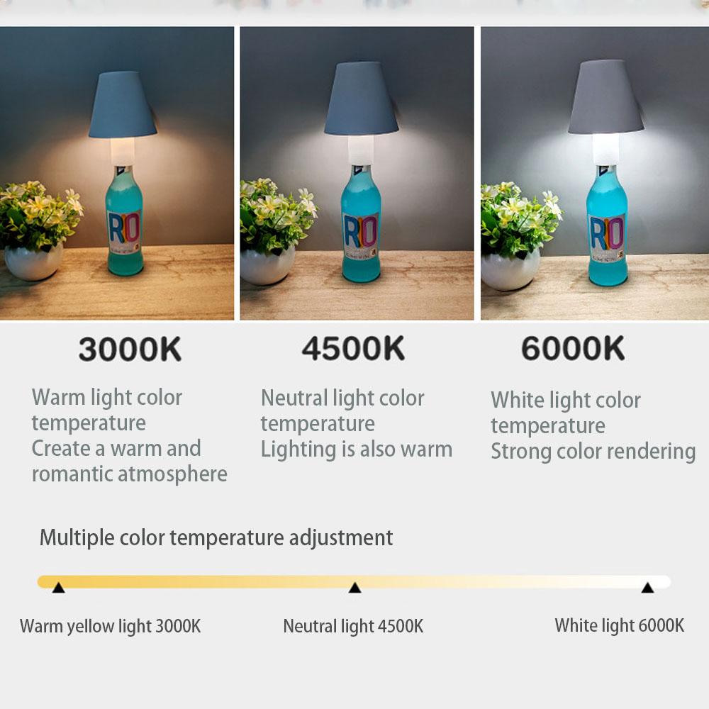 Wireless Desk Lamp LED Dimming Metal Wine Bottle Lamp Detachable Portable Charging Night Light Decorative Atmosphere Lamp