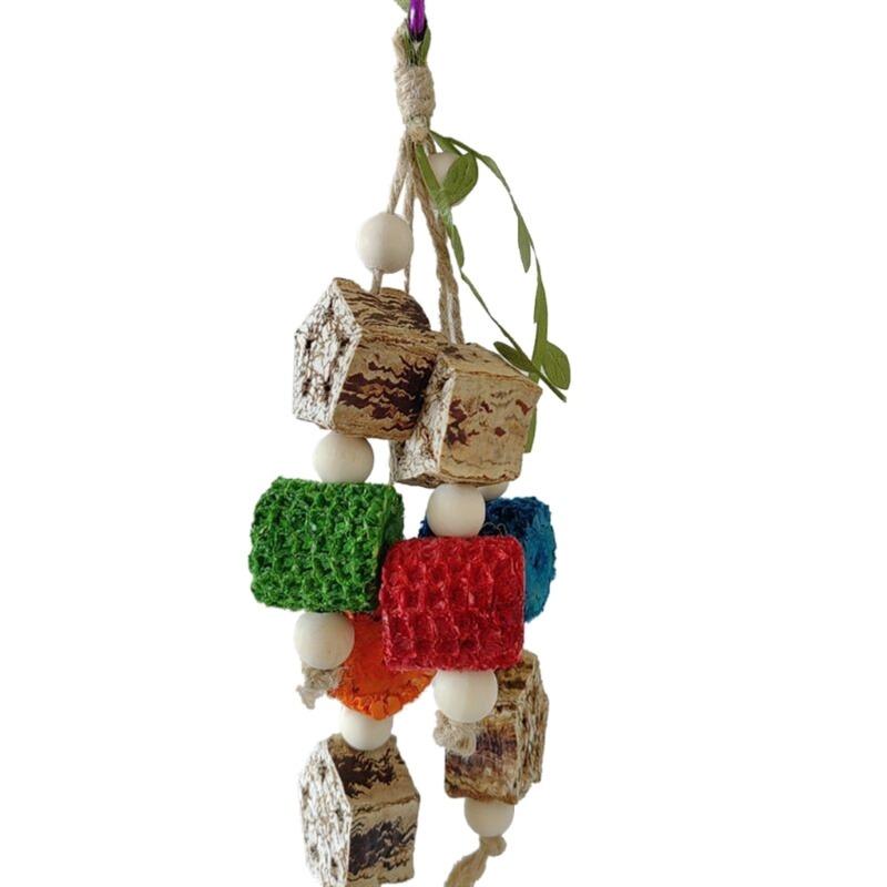 Colorful Hanging Parrot Chew Toy - Durable Bird Molar Swing For Training And Biting Entertainment 