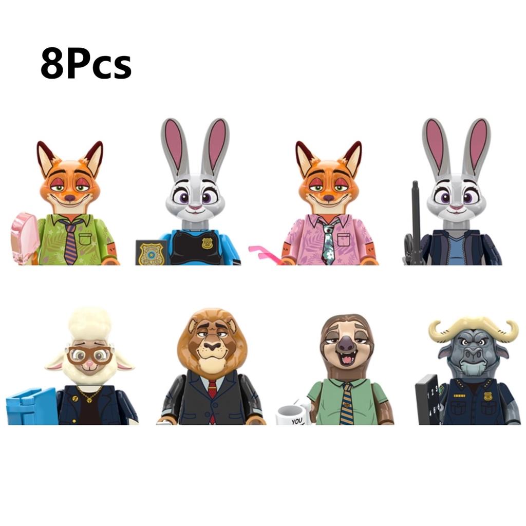 New Zootopia Set Nick Wilde Judy Hopps Building Block The Zoo fox rabbit bear sloth cattle lion Mini Action Figure Toys