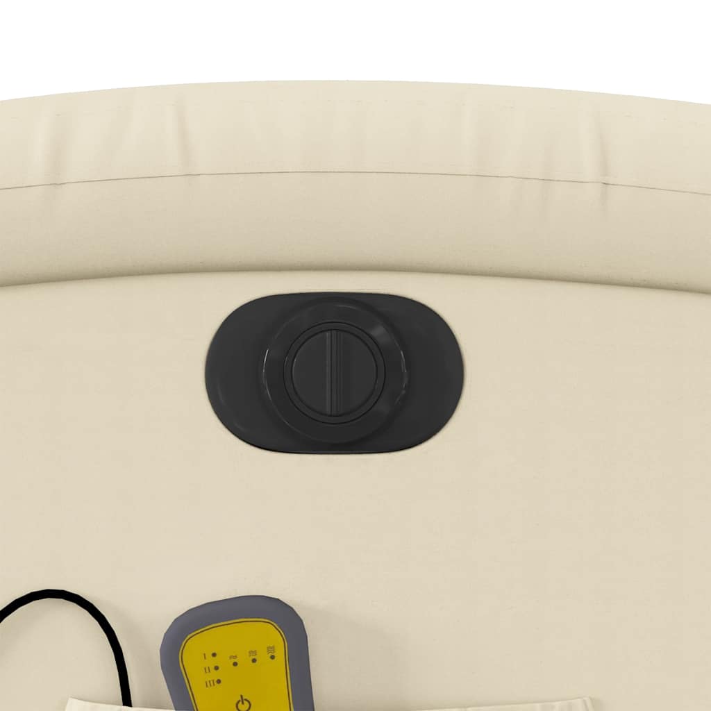 Electric Massage Chair Cream Faux Leather