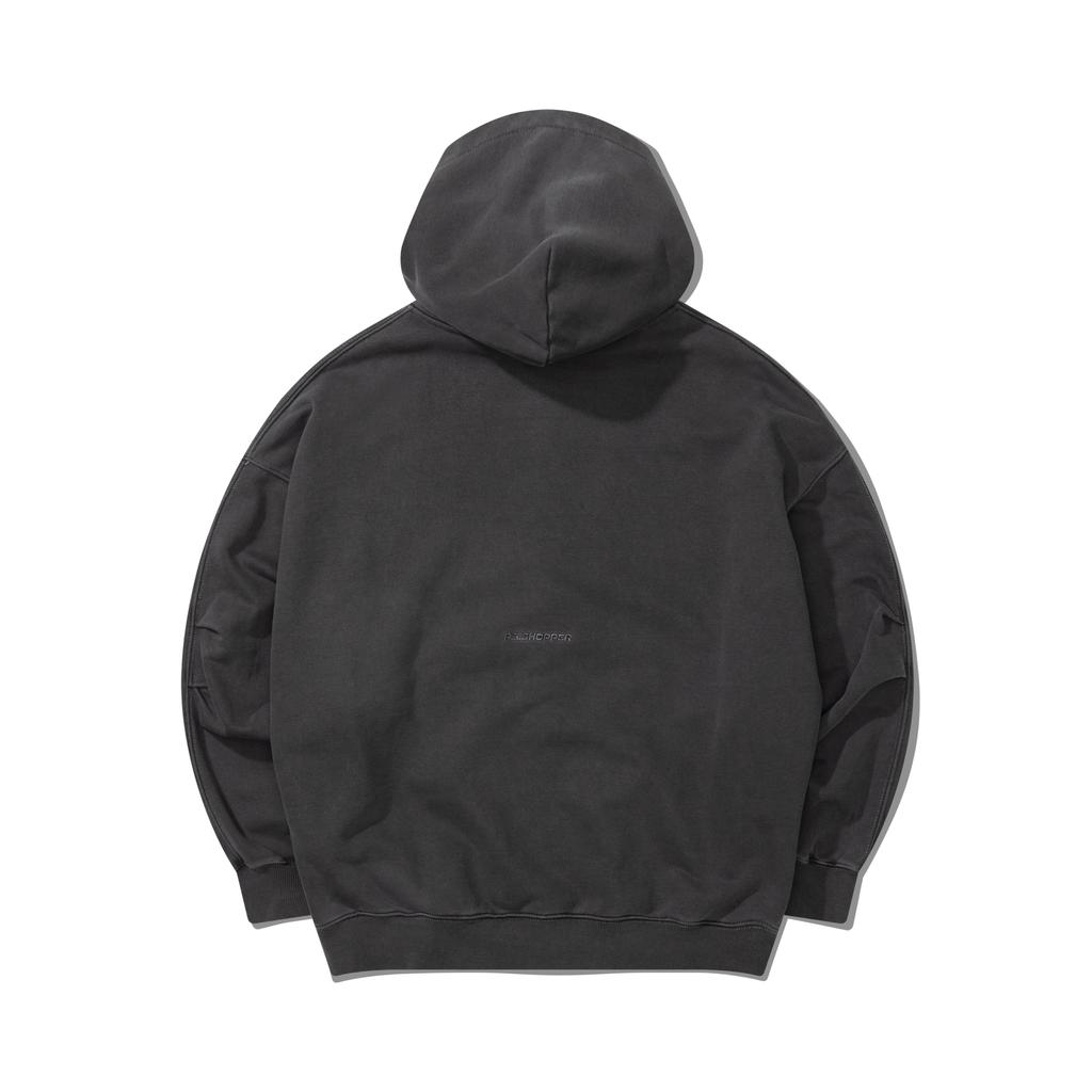 Psshopper Pigment Small Logo Zip-Up Hoodie [Dark Gray]