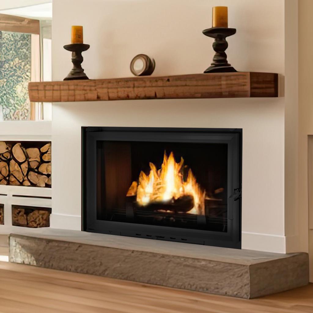 KRATKI Oliwia 16kW Ø200 Cast Iron Fireplace Insert with External Chimney Set