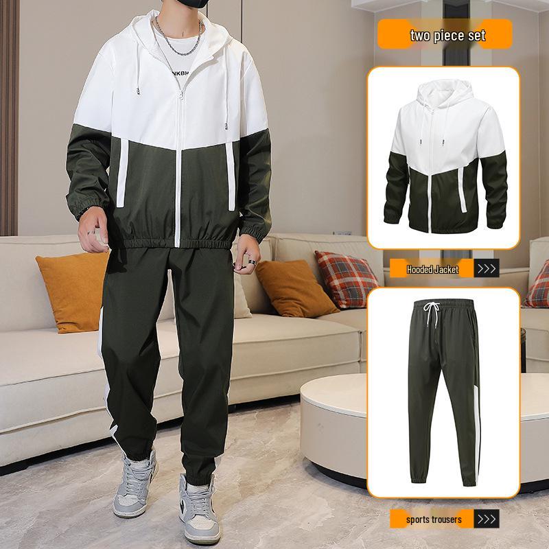 

Korean Style Casual Two-Piece Sports Set – Spring/Autumn Fashion Trend, Euro-Sized Warm Jacket 6XL
