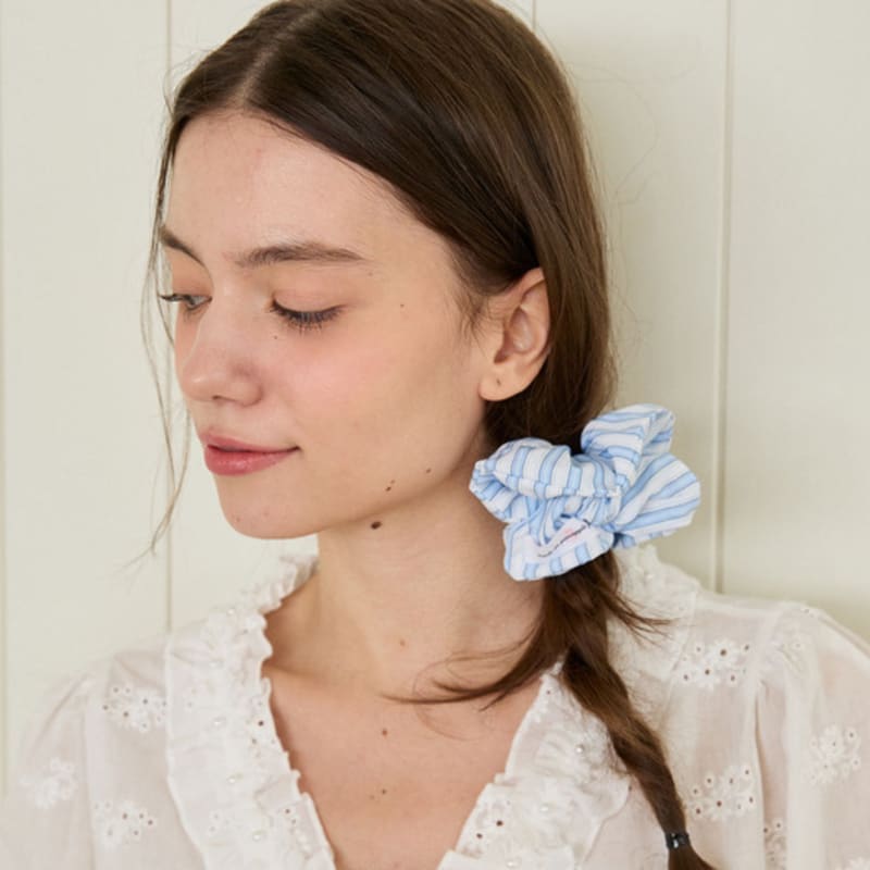 PINK PINEAPPLE [3EA 1set] COOL STRIPE SCRUNCHIE_MIX