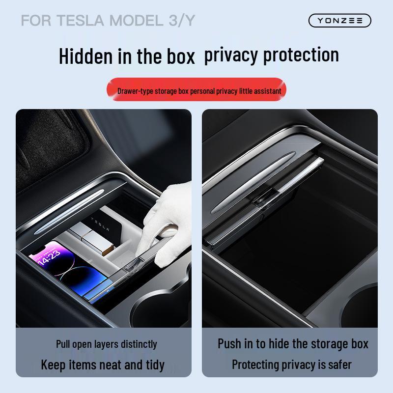 Silicone Ice Box for Tesla Model 3/Y Center Console Storage