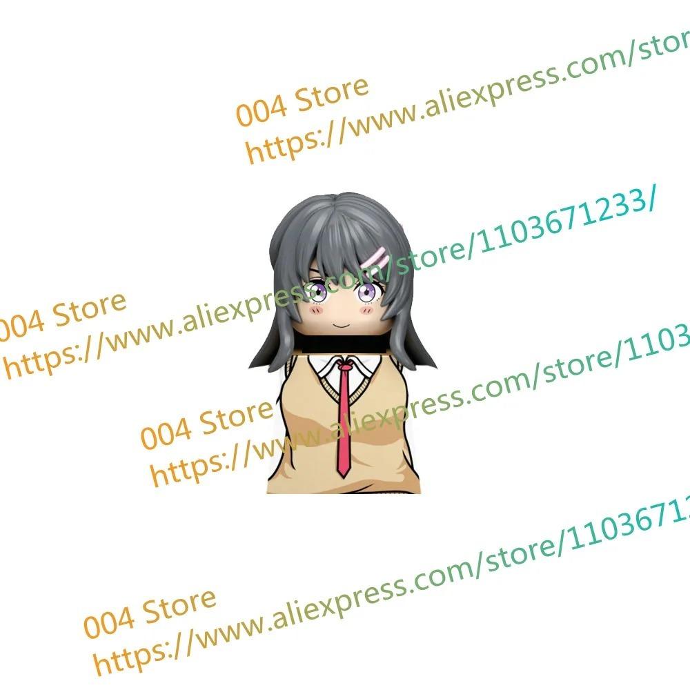 18+ Adult Building Block MOC Anime Action Figure Sexy Model Date Cartoon Swimwear Girl Hair Kit Ornament Toy Gift Collection F31