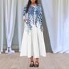 Women's Casual Fashion Long Sleeve Graphic Printed Vintage Long Dresses Fall