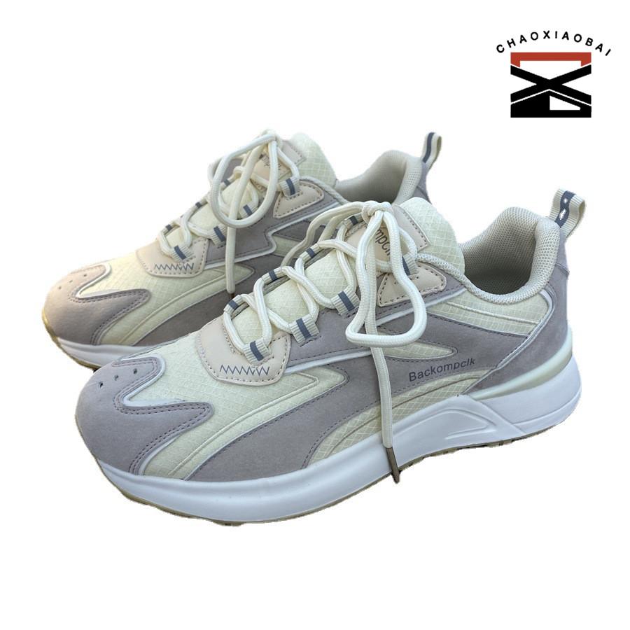 

CHAOXIAOBAI Кроссовки Женщины 2023 Новая толстая подошва Ретро Форрест Гамп Обувь Женщины Повседневный Джокер Вафельные Туфли Тренд Папины Туфли.