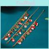 Christmas Snowman Reindeer Snowflake Beaded Pendant Bracelet For Women Holiday Gift