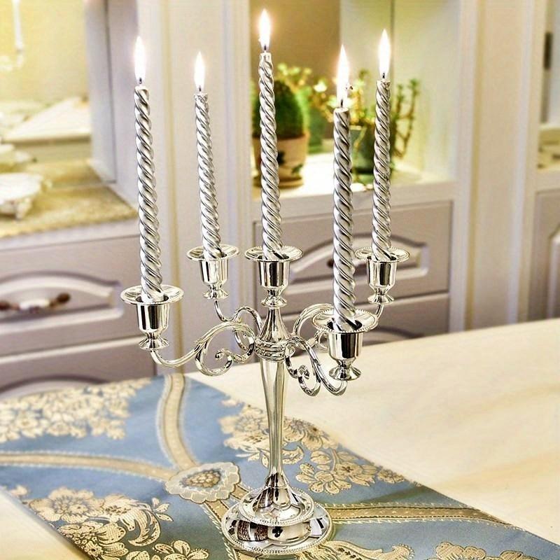 מחזיקי עמודי מתכת 5 זרועות פמוט פמוט מעמד לקישוט חתונה