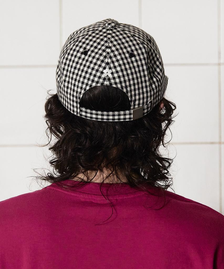 UNALLOYED Logo Gingham Check Cap / Black