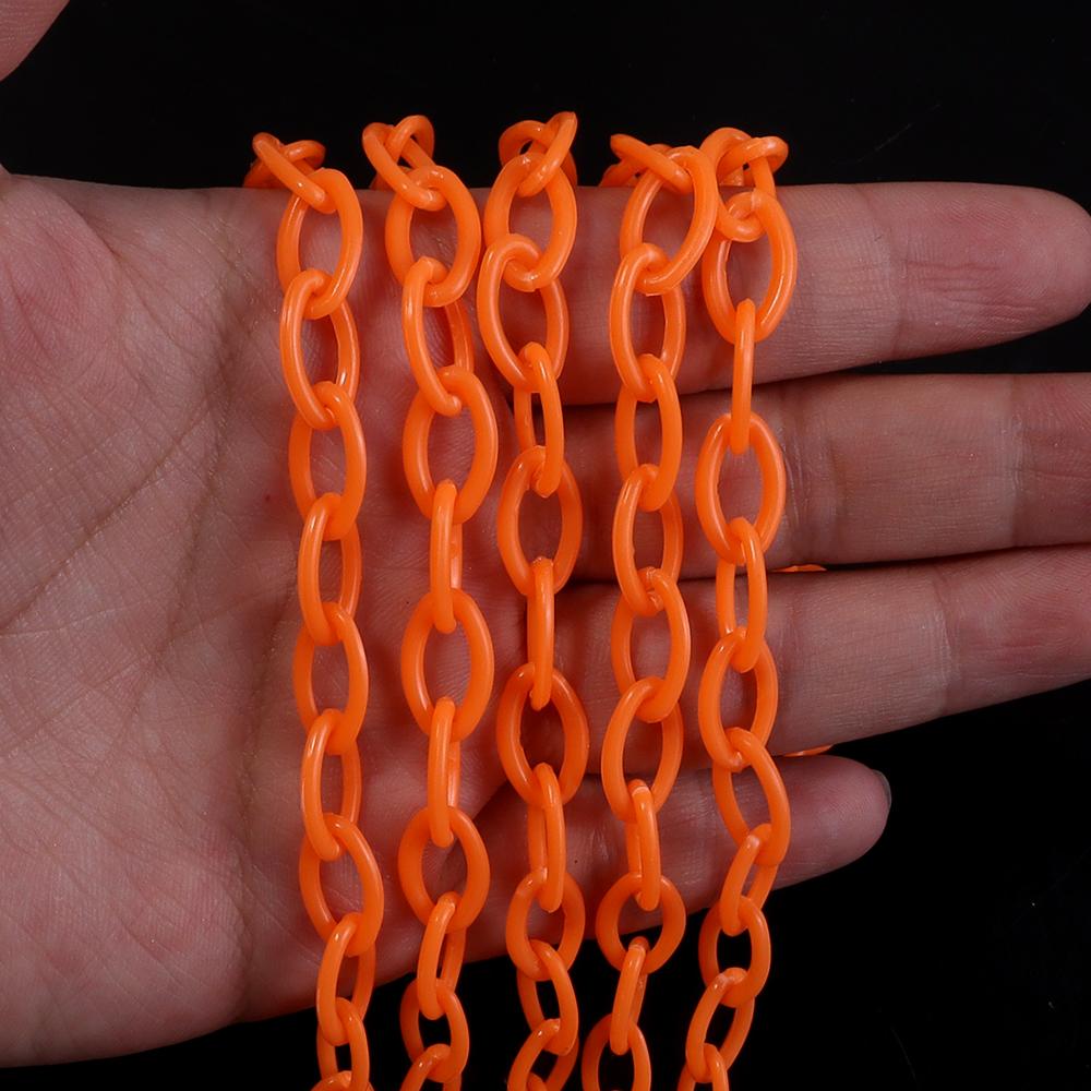 5pcs/lot 50cm Plastic Link Chain Colorful Extension Chains For Jewelry Making DIY Bracelet Necklace Phone Key Bag Chain Supplies