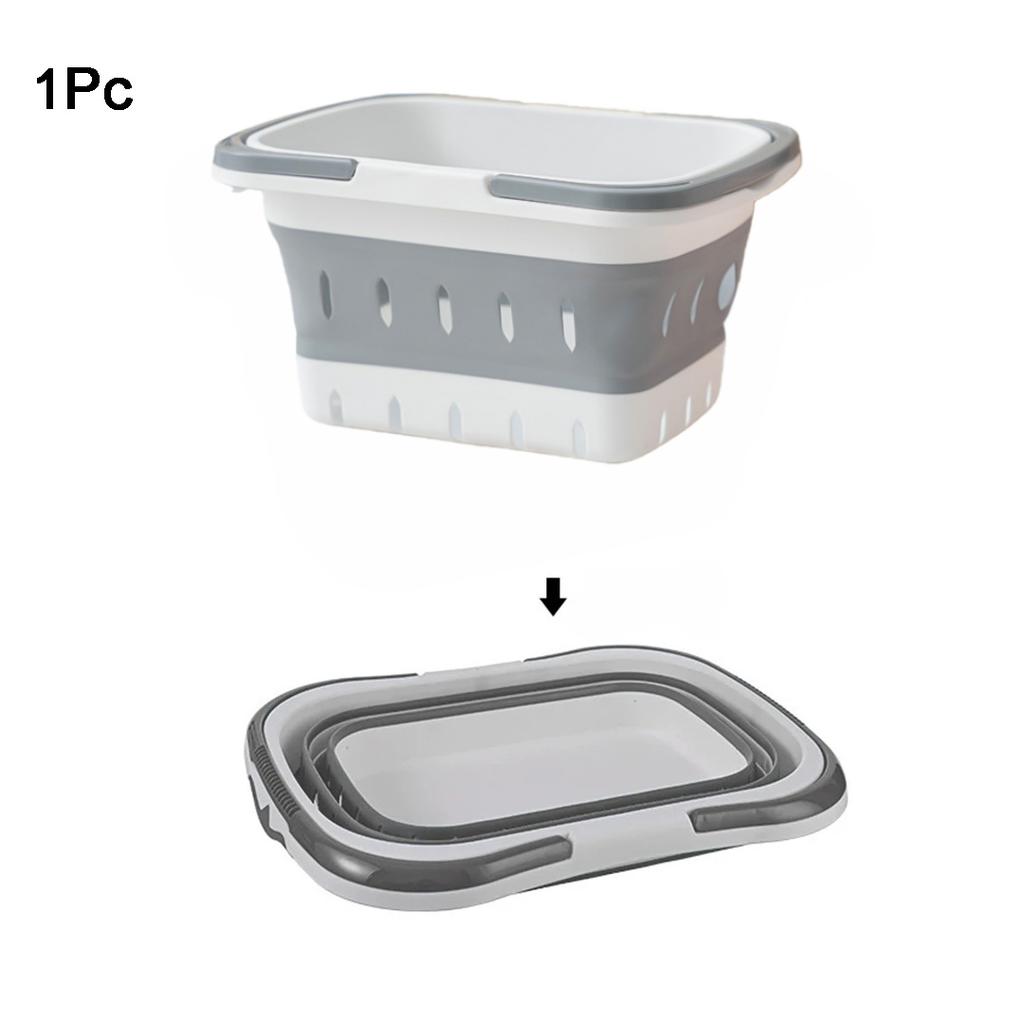 Foldable Collapsible Handled Laundry Basket Ellipse Oval Tub- Portable Washing Tub Space Saving Laundry Containers