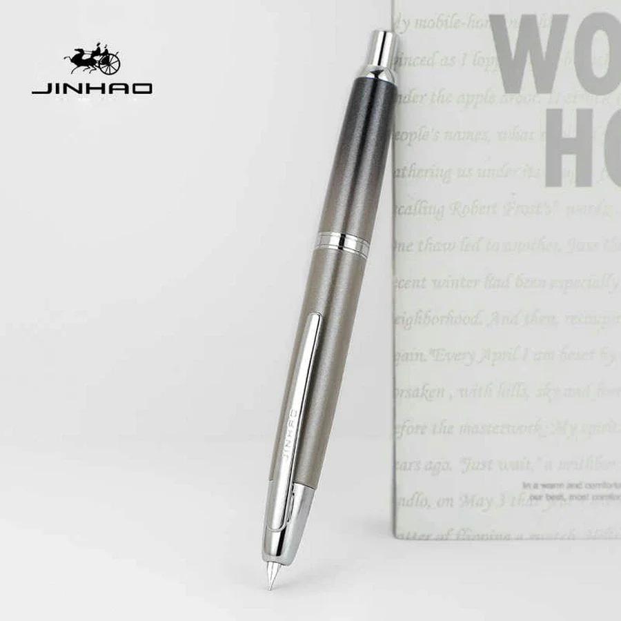JINHAO 10 Druck-Einziehbare Füllfederhalter EF/F Feder Handpoliert Rosa Tinte Stift mit Konverter Büro Schulbedarf A1
