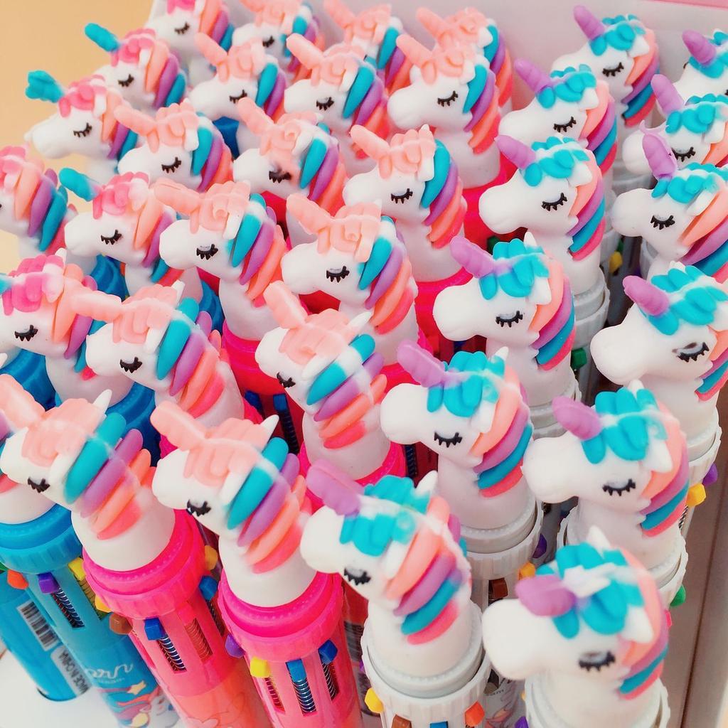 10 Colors In 1 Pc Ballpoint Pen School Office Supply Gift Stationery Papelaria Escolar