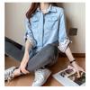 Fashion Long Sleeved Casual Denim Shirt Women's Korean Style Loose New Lapel Spring and Autumn Office Long Blouse Streetwear Thin Top Jacket Clothing
