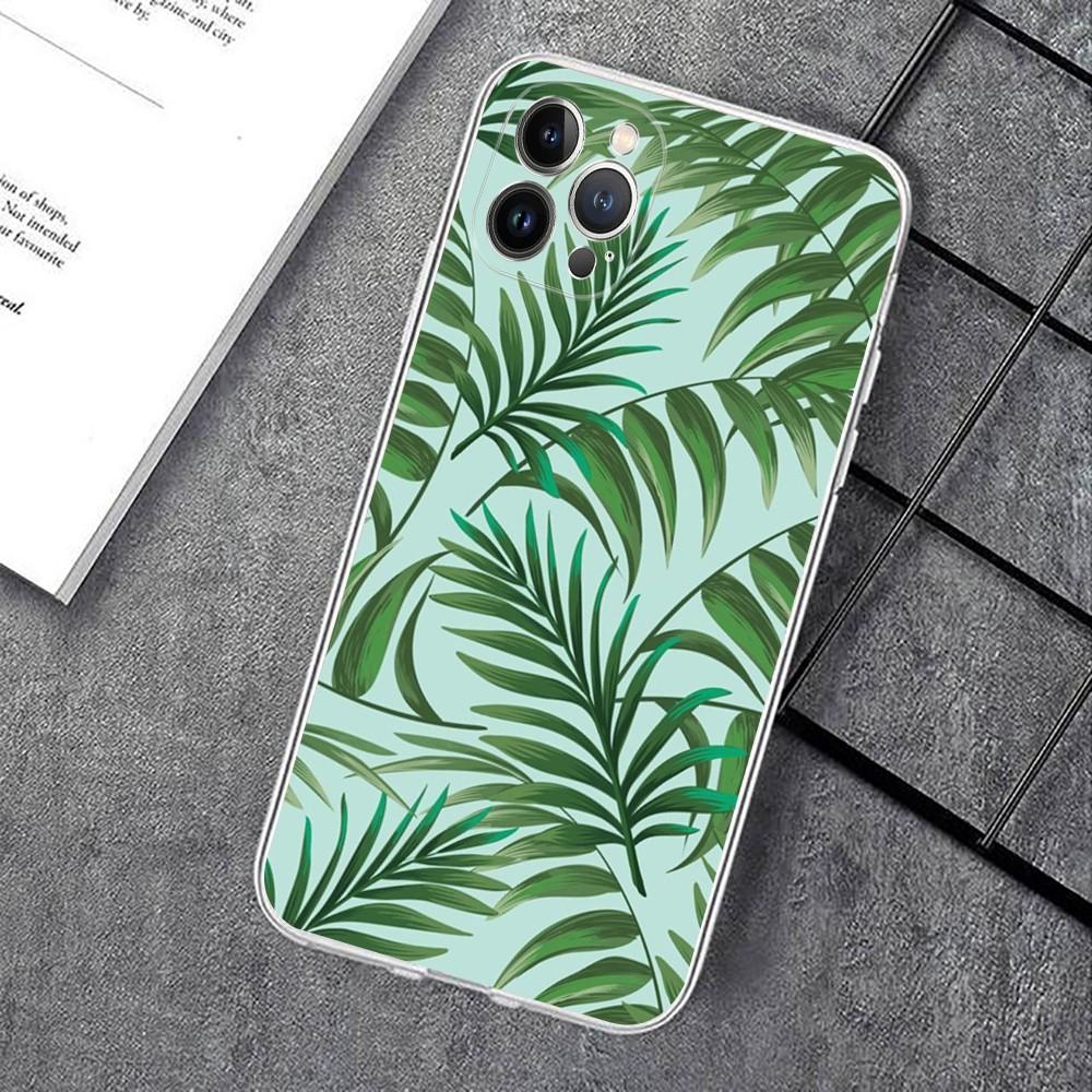 Leaves Monstera Green Phone Case For IPhone 14 11 12 13 Mini Pro XS Max Cover 6 7 8 Plus X XR SE 2020 Funda Shell