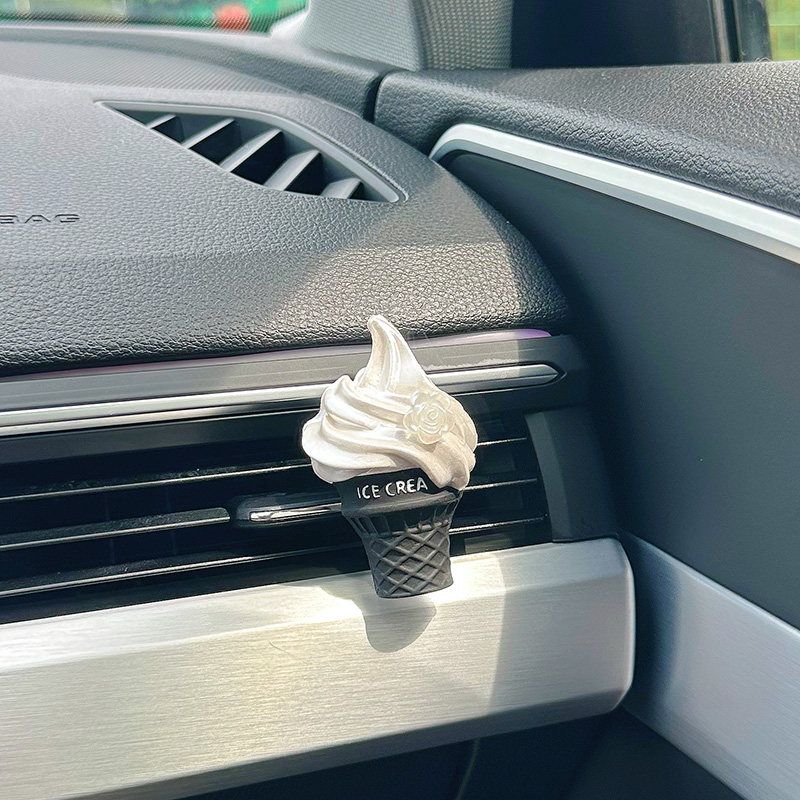 

Car Decoration Cute Doll Aroma Diffuser Stone High-End Car Perfume Air Freshener Air Vent Interior Decoration Items for Women Ice Cream (Free 5ml Essential Oil)