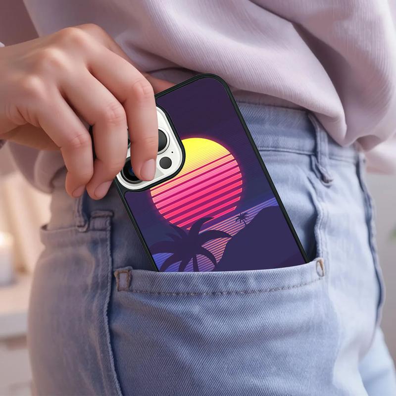Synthwave 80's Retro Neon vaporwave Phone Case For iPhone 17 Air 15 16e 14 13 Pro Max Coque 12 11 Pro Max PLUS cover