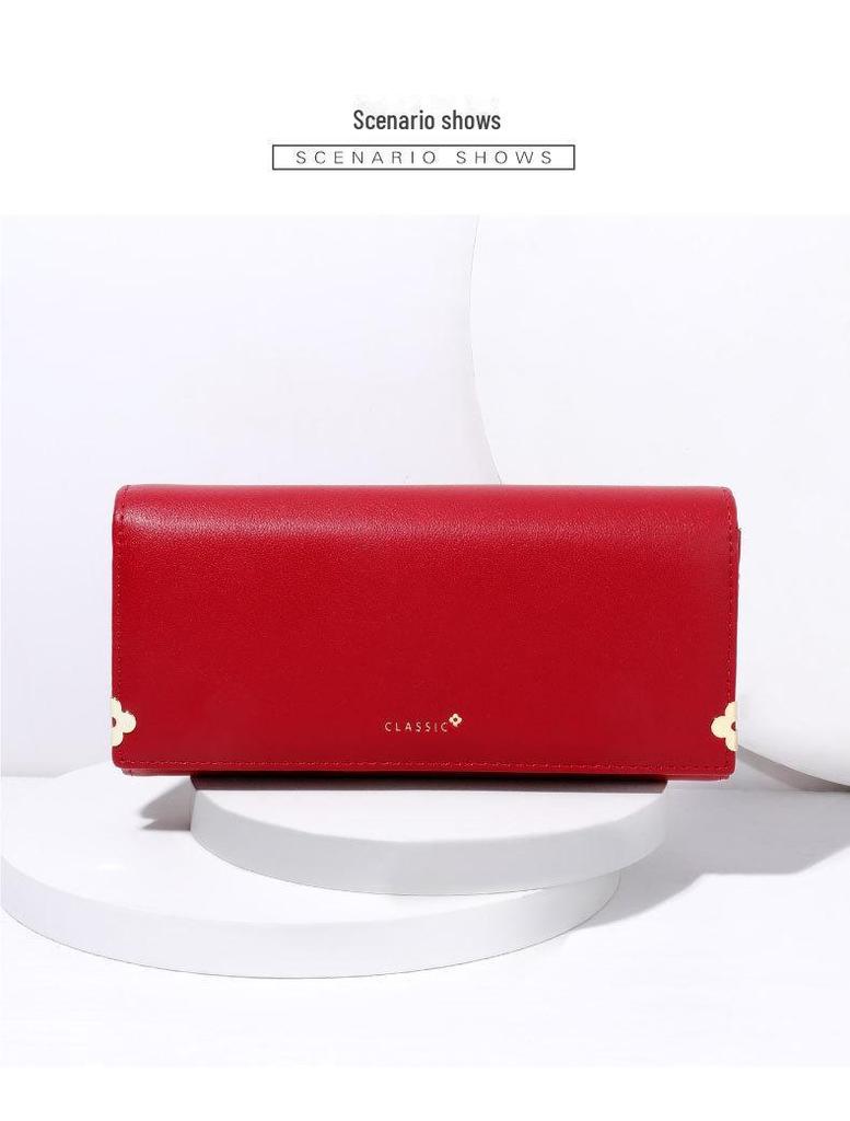 Tailian New Ladies' Four-Leaf Clover Multi-Function Solid Color Handbag Wallet