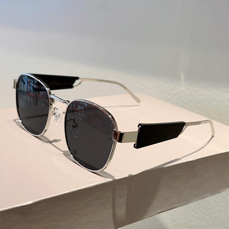 Vintage Round Sunglasses Women New in Fashion Solid Color Casual Shades Trendy Luxury Brand Design Decor Sun Glasses
