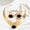 2025 New Style Women's Jewelry Geometric Inlaid Gemstone Design Exaggerated Necklace Versatile Earrings Women