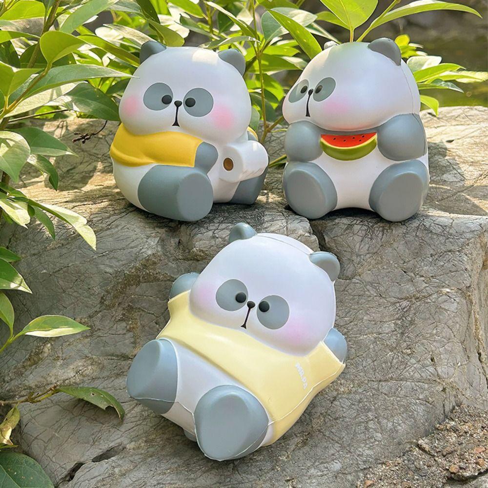 Kneading PVC Panda Squeeze Toys Elastic Animal Panda Fidgeting Toys Birthday Kids Gift