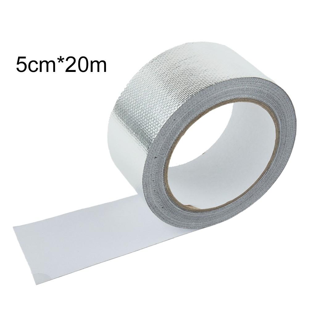Silver Exhaust Heat Wrap Manifold Downpipe High Temp Bandage Tape 20M*5cm