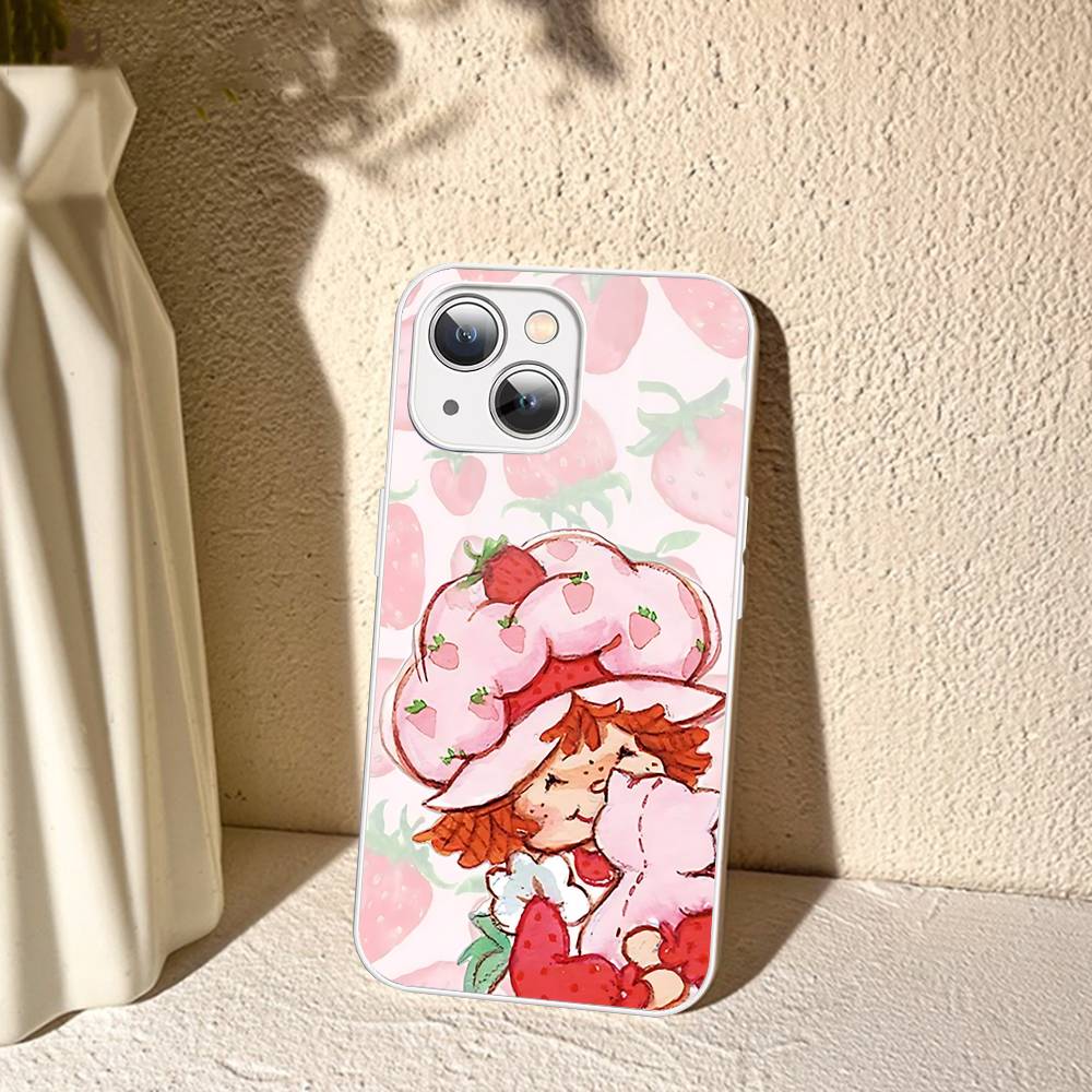 S-Strawberry-shortcake Girl For IPhone 14 13 12 Mini 11 Pro XS Max X XR 14 Plus Tempered Glass Cover