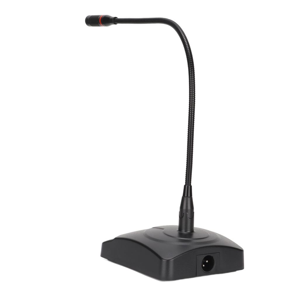 Gooseneck Microphone Desktop 6.35mm Cable Gooseneck Microphone with Light for Conferences Broadcast Recording