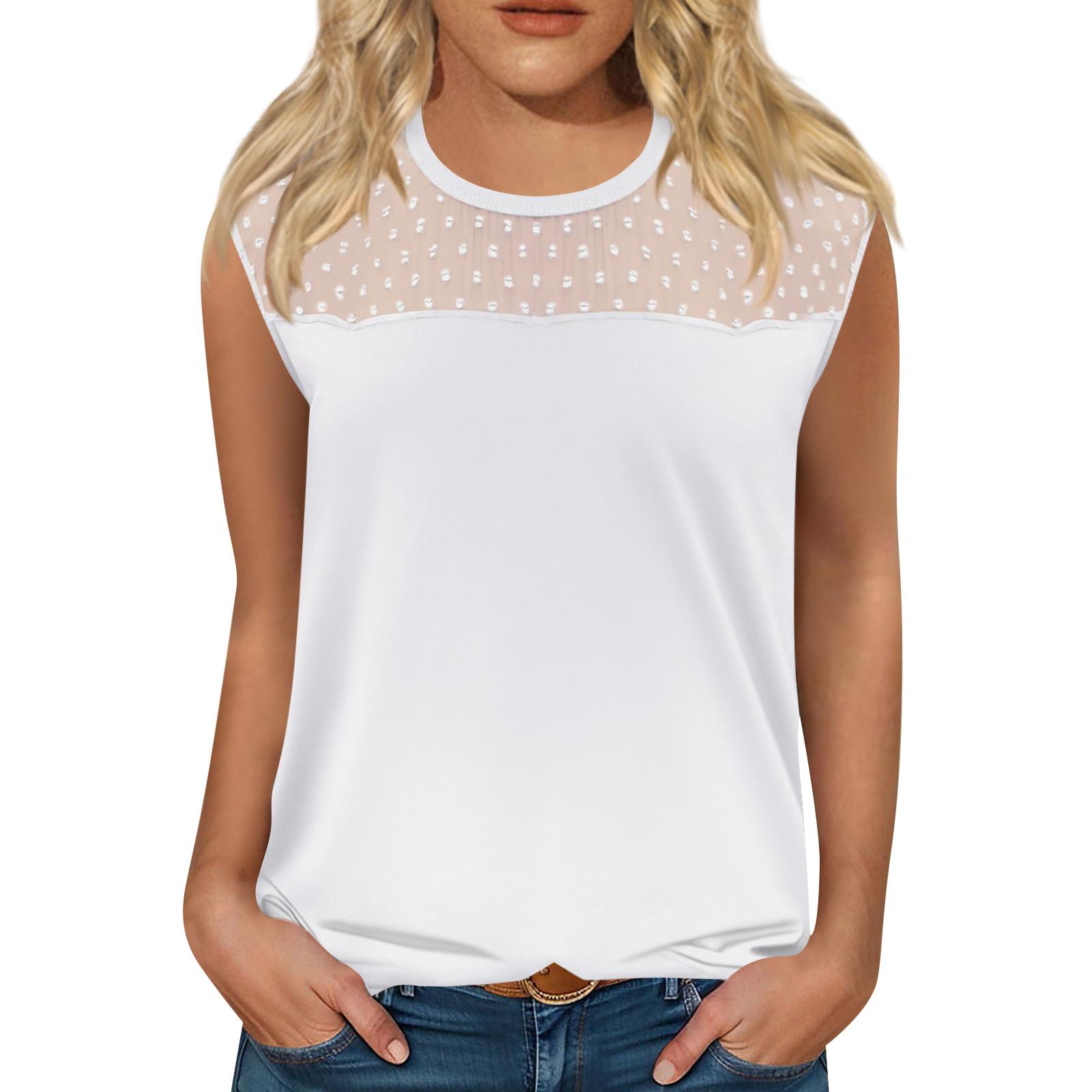 

Жіночі модні жилети Вільні топи Сорочки Повсякденні літні топи Вільні футболки Однотонні топи XL білий