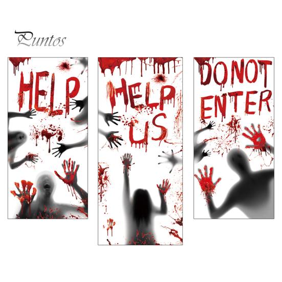 Clear Halloween Window Clings Blood Stickers, Patterns Waterproof And Scratch-Resistant PVC Decals, Removable Stickers for Home Living Room