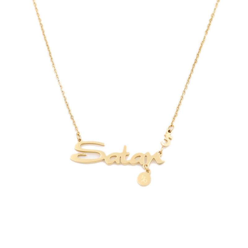 Personalized Light Luxury Titanium Steel Cut Letter Collarbone Chain High Sense Diy Custom Name Necklace Female Versatile