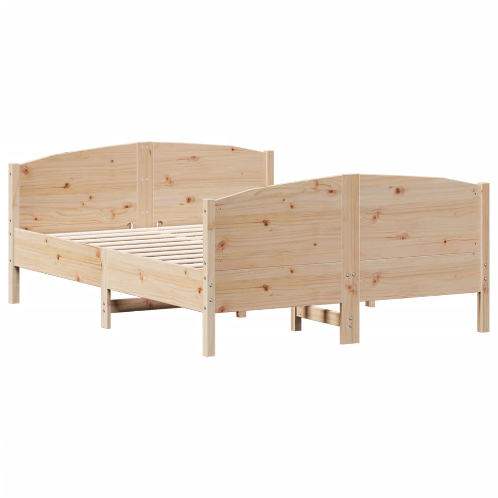 Vidaxl Bed Frame Without Mattress, 150X200 Cm, Solid Pine Wood