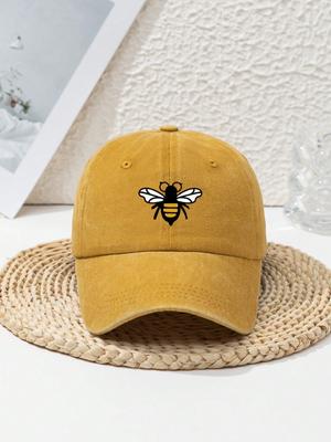 Bee Printed Baseball Caps for Men and Women, Suitable for Daily Leisure, Fashionable and Versatile Outdoor Sun Protection Hats