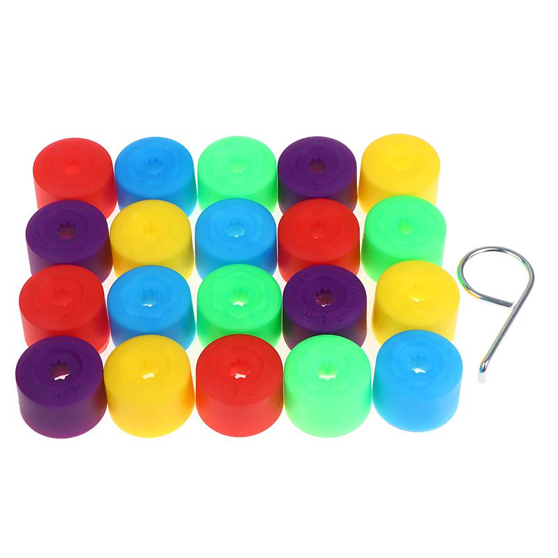 20Pcs Universal Car Wheel Hub Covers 17Mm Universal Wheel Lug Nut Cover Tire Nut Dust Cover Dust Proof Protector Car Accessories