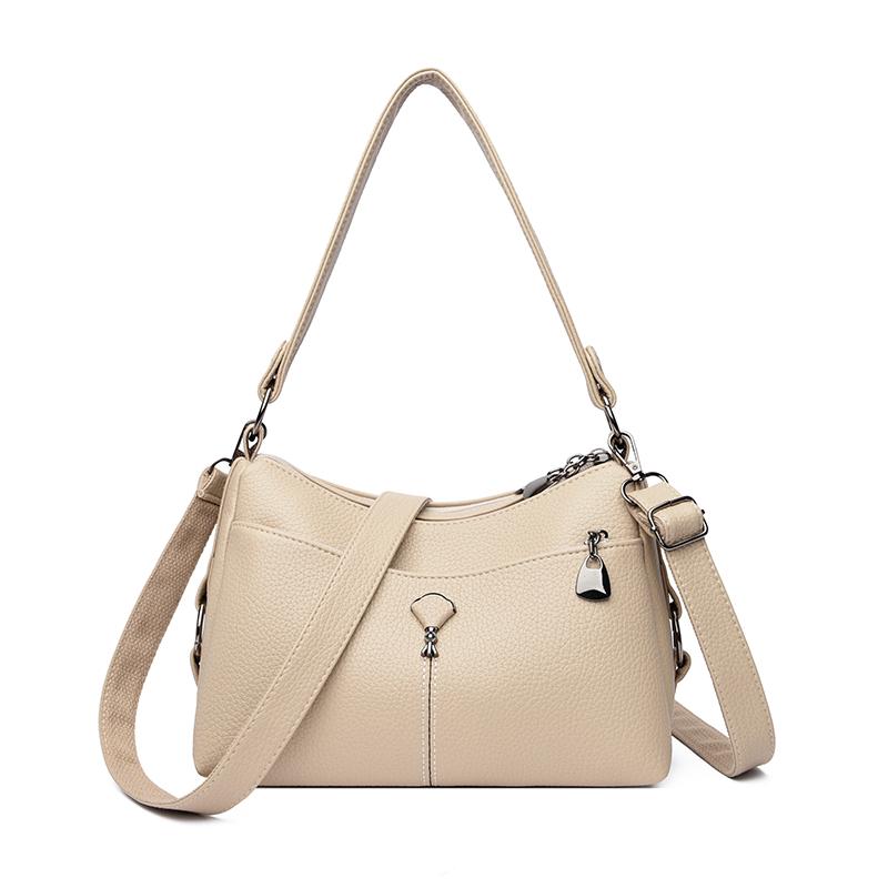 Multi-layer Shoulder Bag Middle-aged Mother Bag PU Messenger Bag