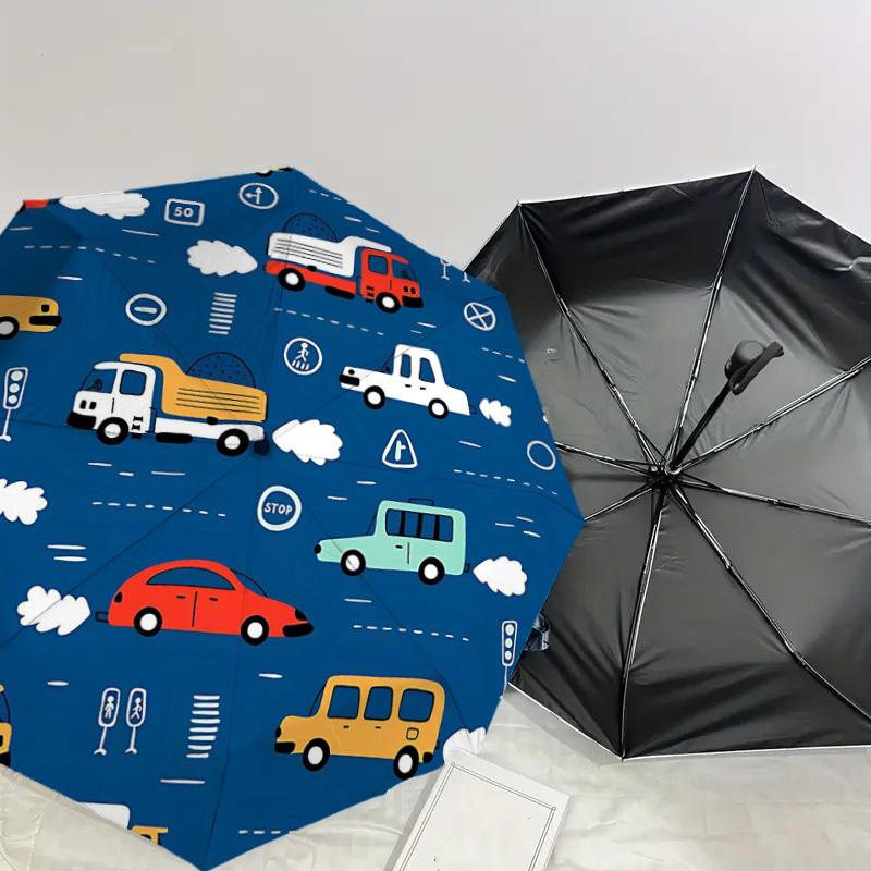 1PC Car Traffic Umbrella-8-Rib Reinforced, Automatic Open, Lightweight & Durable, Cute Fashion Accessory for Outdoor-T399