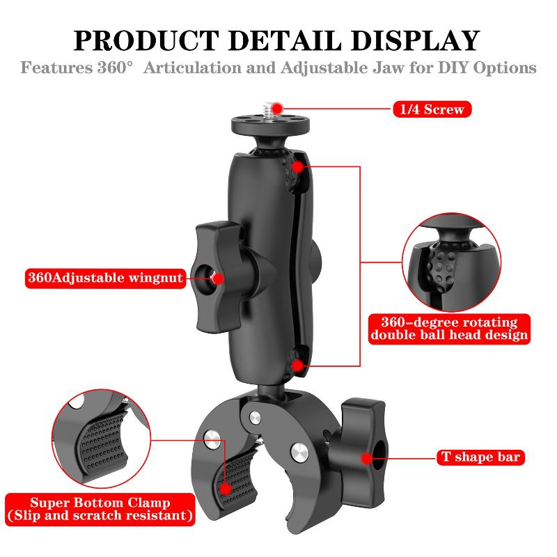 Sports Camera Double Clip Crab Clamp For Motorcycle Bike Handlebar Clip Bracket For Insta360 One X2 X3 Camera Accessory