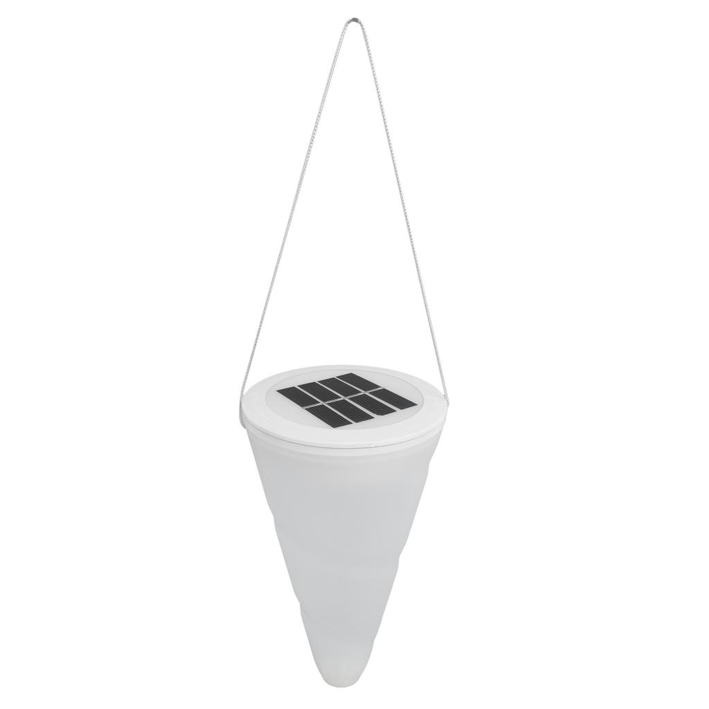 LED Solar Hanging Lamp Cone Shaped Ground Insert Lawn Light Waterproof for Garden Courtyard
